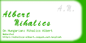 albert mihalics business card